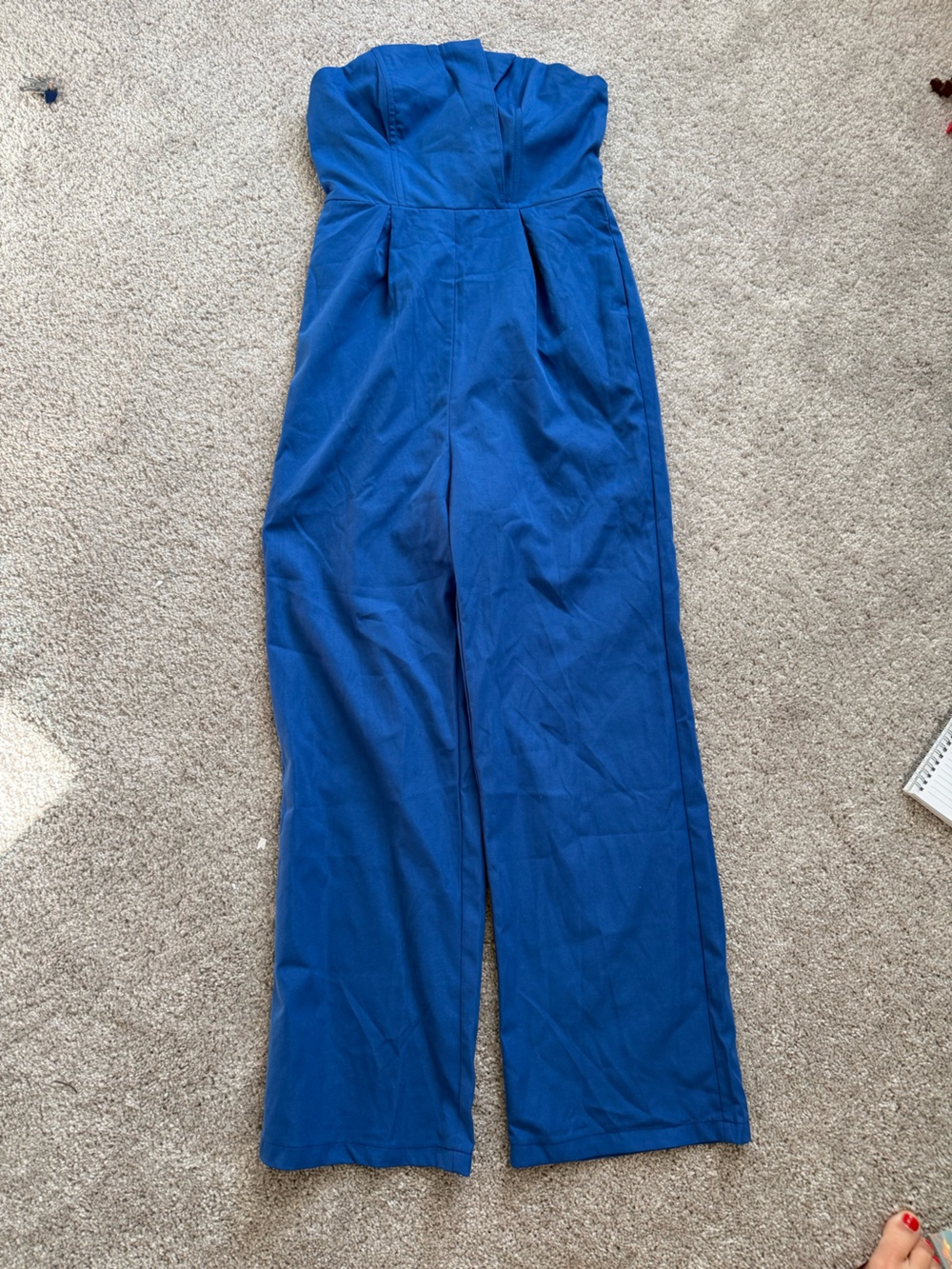SHEIN Royal Blue Strapless Wide-Leg Jumpsuit Pants